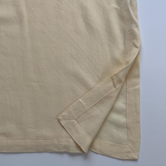 Black Crane Long Sleeve Slit Top Cream Small - Picture 5 of 14